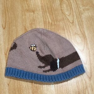 Baby Gymboree Beanie Size 6-12 months Brown and Blue Baby Hat with Bee Design